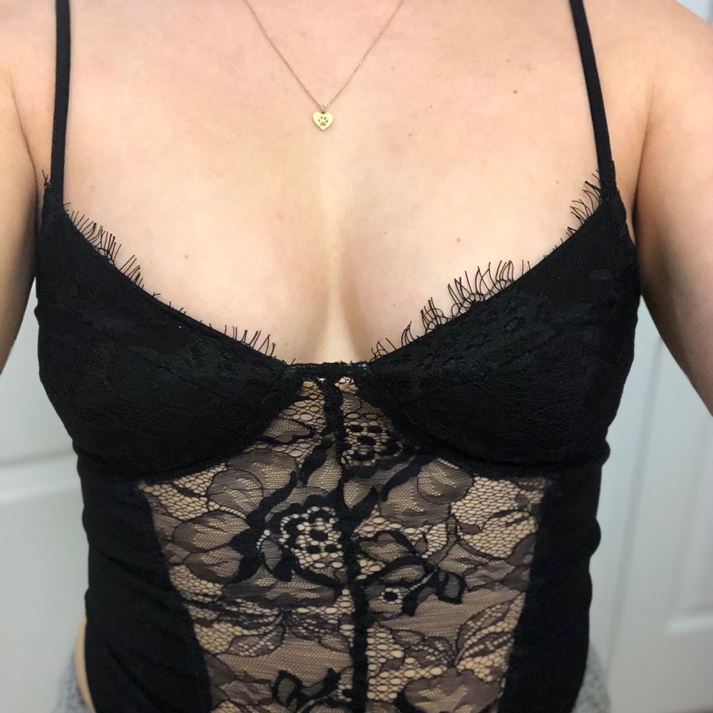 Black lace bodysuit